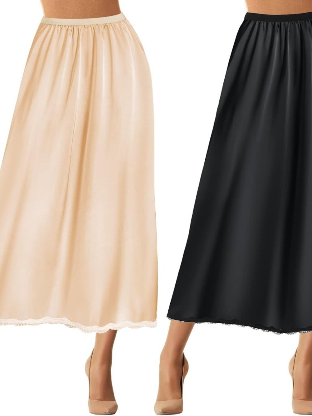 2 Pcs Long Half Slips for Under Dress
